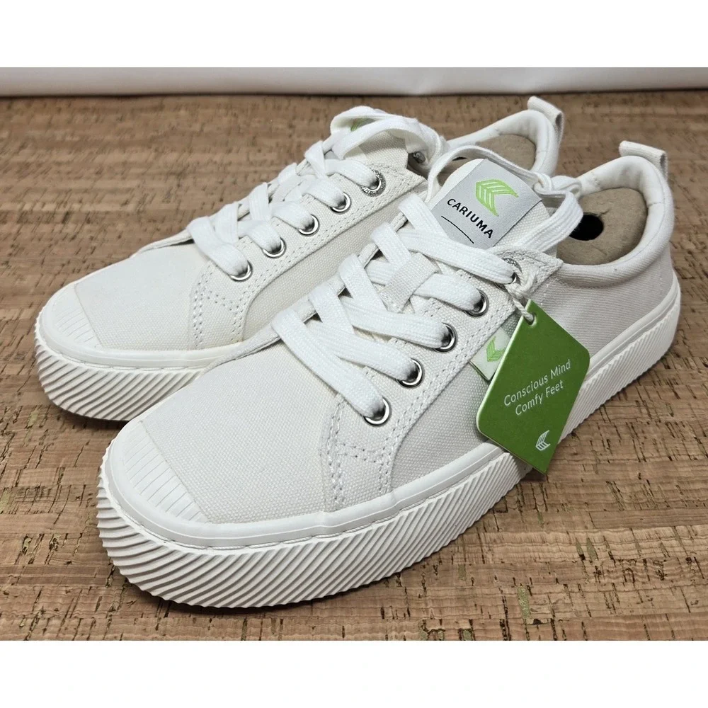 CARIUMA OCA Low Top Off-White Canvas Sneakers Shoes NWT Men's US 6 Women 7.5